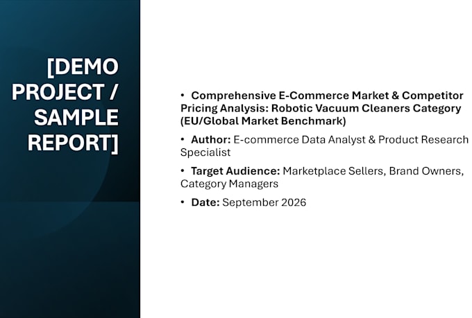 do competitor price analysis and ecommerce market research
